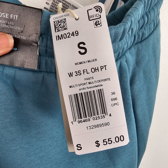 Adidas Essentials 3-Stripes Open Hem Fleece Pants Sweatpants NWT - Picture 6 of 15